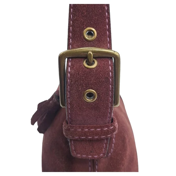 Vintage Coach 7470 Suede Hamptons Demi Baguette Hobo Bag - Picture 5 of 14
